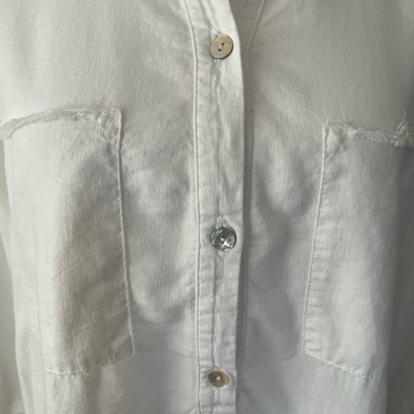 Show Me Your MUMU white Tunic Raw Hem Top Small - Picture 3 of 8